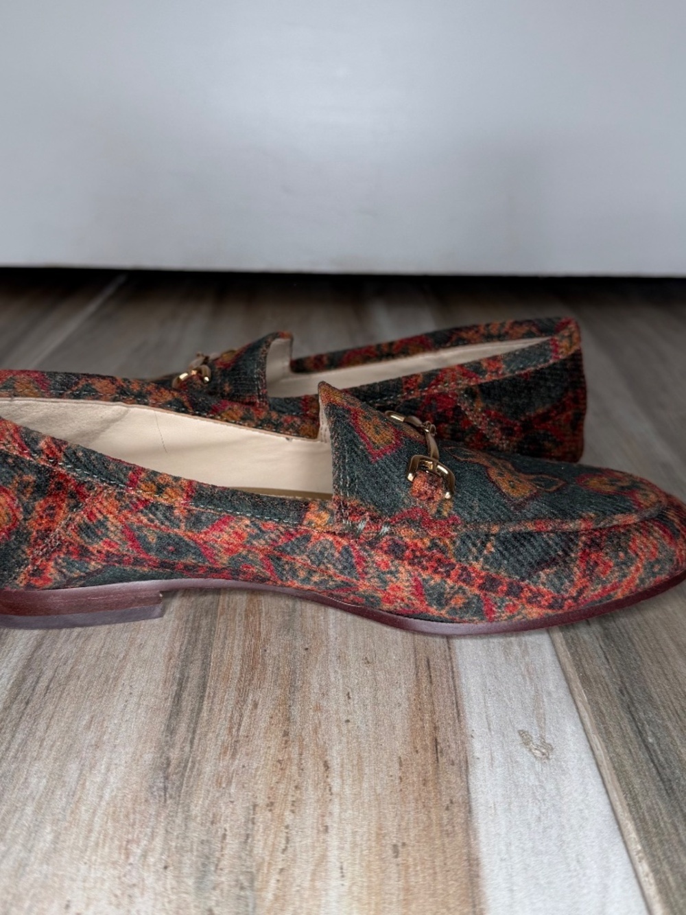 Sam Edelman Loraine Bit Loafer Flats Corduroy Tapastry Women Sz 4.5 - Picture 6 of 10